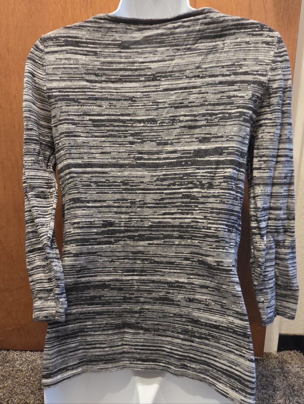 Cable & Gauge Black & White Striped Long Sleeve Top SzS - Picture 7 of 7